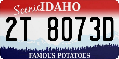 ID license plate 2T8073D