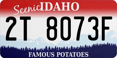 ID license plate 2T8073F