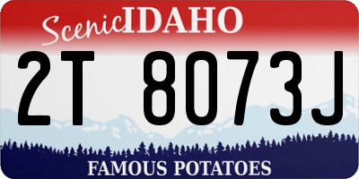 ID license plate 2T8073J