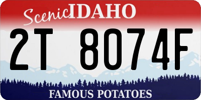 ID license plate 2T8074F