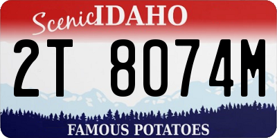 ID license plate 2T8074M