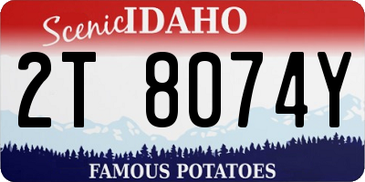 ID license plate 2T8074Y