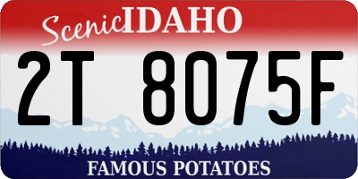 ID license plate 2T8075F
