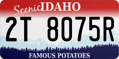 ID license plate 2T8075R
