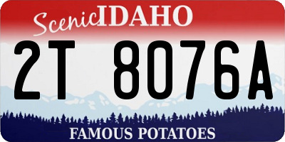 ID license plate 2T8076A