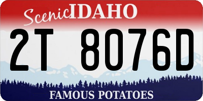ID license plate 2T8076D