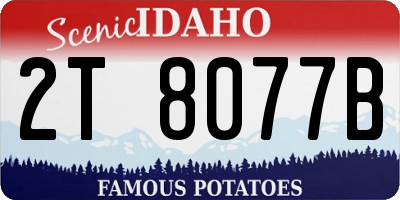 ID license plate 2T8077B