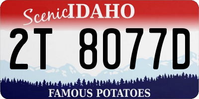 ID license plate 2T8077D