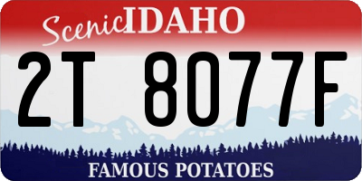 ID license plate 2T8077F