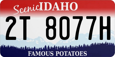 ID license plate 2T8077H