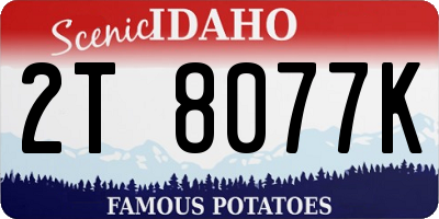 ID license plate 2T8077K