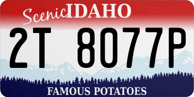 ID license plate 2T8077P