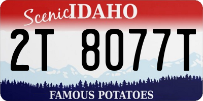 ID license plate 2T8077T