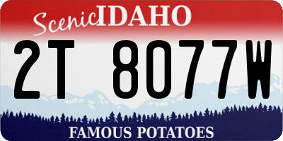 ID license plate 2T8077W