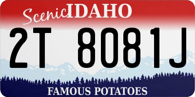 ID license plate 2T8081J