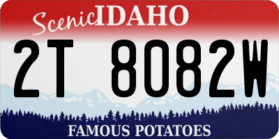 ID license plate 2T8082W