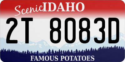 ID license plate 2T8083D