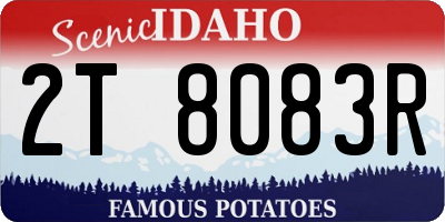 ID license plate 2T8083R