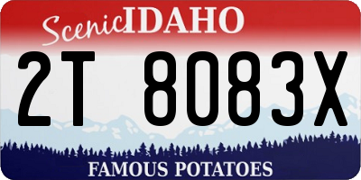 ID license plate 2T8083X