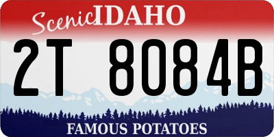 ID license plate 2T8084B