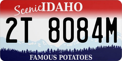 ID license plate 2T8084M