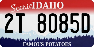 ID license plate 2T8085D