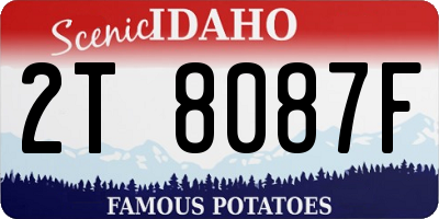 ID license plate 2T8087F