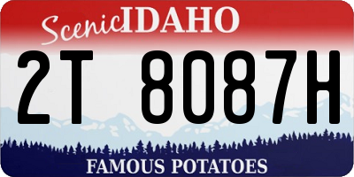ID license plate 2T8087H