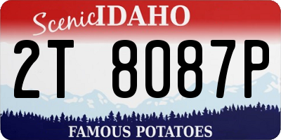 ID license plate 2T8087P