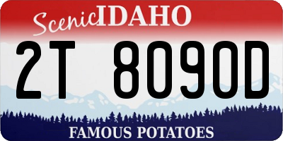 ID license plate 2T8090D