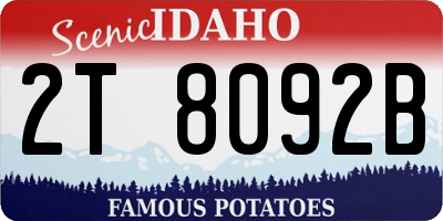 ID license plate 2T8092B
