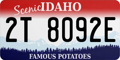ID license plate 2T8092E