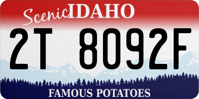ID license plate 2T8092F