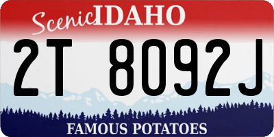 ID license plate 2T8092J