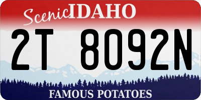 ID license plate 2T8092N