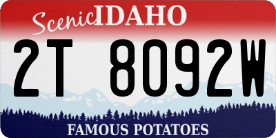 ID license plate 2T8092W