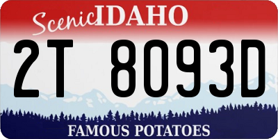 ID license plate 2T8093D