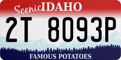 ID license plate 2T8093P