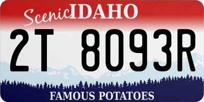 ID license plate 2T8093R