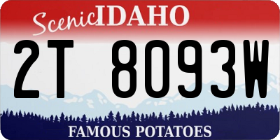 ID license plate 2T8093W