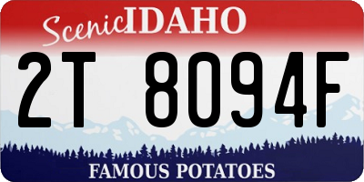 ID license plate 2T8094F