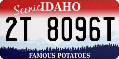 ID license plate 2T8096T