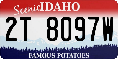 ID license plate 2T8097W