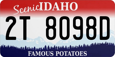 ID license plate 2T8098D