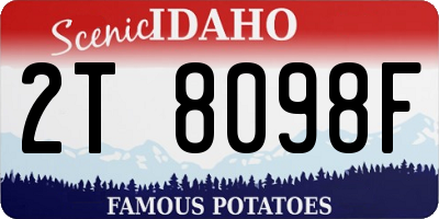 ID license plate 2T8098F