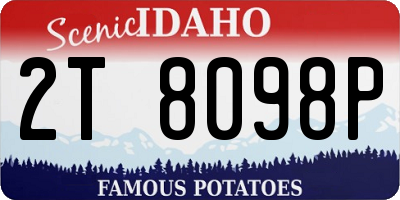 ID license plate 2T8098P
