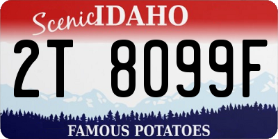 ID license plate 2T8099F
