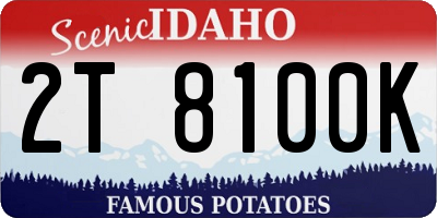 ID license plate 2T8100K