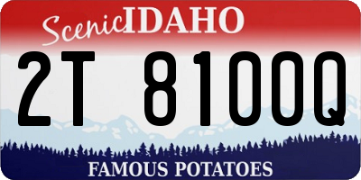 ID license plate 2T8100Q