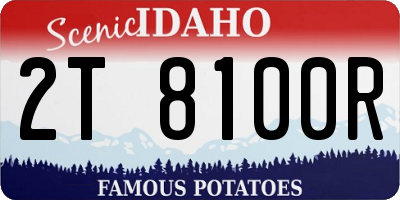 ID license plate 2T8100R